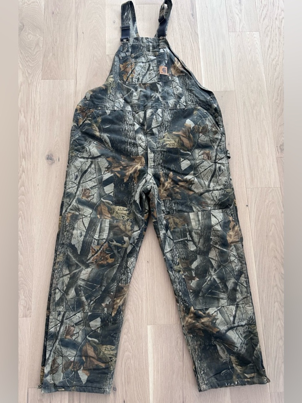Vintage Carhartt Camo Double Knee Insulated Overalls R43 CMO - Size 50x34
